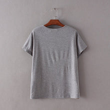 2016 New Fashion Short Sleeve T-shirts Plus Size Female T shirts Top O-neck Women European t shirt 71297