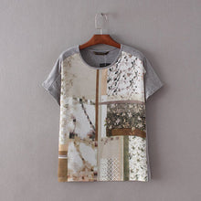 2016 New Fashion Short Sleeve T-shirts Plus Size Female T shirts Top O-neck Women European t shirt 71297