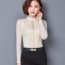 2016 New Fashion Spring Hot Sale Women Blouse Stand Full Tee Shirt Chiffon Casual Blouses Lace Plus Size Blusas 70656