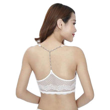 2016 New Fashion Summer Tops Back Metal Chain Decorate Ladies Camisole Black White Lace Bralette Sexy tank top Haut Femme YLYL