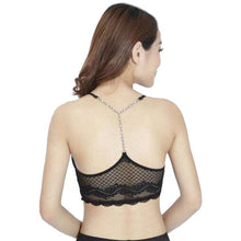 2016 New Fashion Summer Tops Back Metal Chain Decorate Ladies Camisole Black White Lace Bralette Sexy tank top Haut Femme YLYL