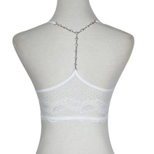 2016 New Fashion Summer Tops Back Metal Chain Decorate Ladies Camisole Black White Lace Bralette Sexy tank top Haut Femme YLYL