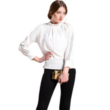 2016 New Fashion Summer Women Chiffon Blouse Long Sleeve Women Stand Floral Blouse Shirt Women Top XL-4XL 70693