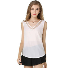 2016 New Fashion Summer Womens T Shirts Sleeveless Women Tops Tshirt For Women Tees Chiffon White Black T-shirt Female Tops