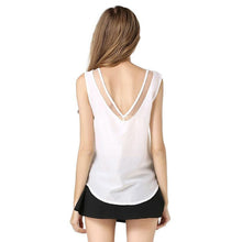 2016 New Fashion Summer Womens T Shirts Sleeveless Women Tops Tshirt For Women Tees Chiffon White Black T-shirt Female Tops