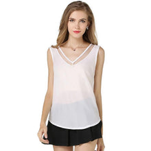 2016 New Fashion Summer Womens T Shirts Sleeveless Women Tops Tshirt For Women Tees Chiffon White Black T-shirt Female Tops