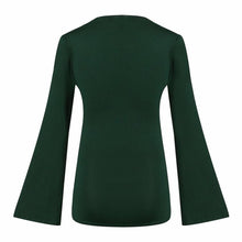 2016 New Fashion T Shirt Women Solid Autumn Flare Long Sleeve Open Shoulder T-Shirt Woman Clothes Camiseta Feminina