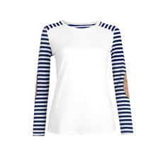 2016 New Fashion T-Shirt Women Striped Long Sleeve Patchwork Tee Shirt Women Casual Autumn Tops Poleras De Mujer