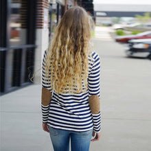 2016 New Fashion T-Shirt Women Striped Long Sleeve Patchwork Tee Shirt Women Casual Autumn Tops Poleras De Mujer