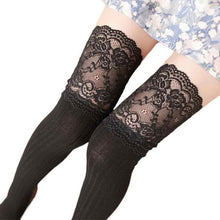 2016 New Fashion Thigh High Cotton Lace Splicing Over The Knee Long Cotton Solid Warmer Soft Thigh High Stockings 1128#