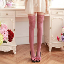 2016 New Fashion Thigh High Cotton Lace Splicing Over The Knee Long Cotton Solid Warmer Soft Thigh High Stockings 1128#