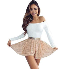 2016 New Fashion Tops Women Long Sleeve Off The Shoulder Sleeveless Short Top Tight Knitting Casual Strapless T-shirt Femme