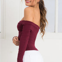 2016 New Fashion Tops Women Long Sleeve Off The Shoulder Sleeveless Short Top Tight Knitting Casual Strapless T-shirt Femme