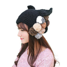 2016 New Fashion Winter Autumn Hats For Lady Girls Knitting Wool Pompons Cute Caps With Ear Skullies Beanie Female Gorras 2016