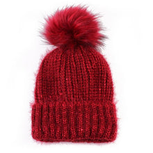 2016 New Fashion Winter Hats For Women Girls Knitted Keep Warm Solid Faux Fur Pompon Hats Female Skullies & Beanies