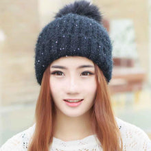 2016 New Fashion Winter Hats For Women Girls Knitted Keep Warm Solid Faux Fur Pompon Hats Female Skullies & Beanies