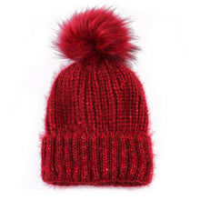 2016 New Fashion Winter Hats For Women Girls Knitted Keep Warm Solid Faux Fur Pompon Hats Female Skullies & Beanies