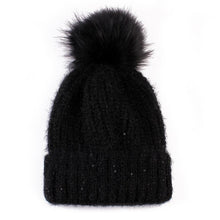 2016 New Fashion Winter Hats For Women Girls Knitted Keep Warm Solid Faux Fur Pompon Hats Female Skullies & Beanies