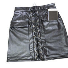 2016 New Fashion Women Autumn PU Leather High Waist Bandage Pocket Skirt With Pocket Mini Bodycon Pencil Skirts faldas #1122