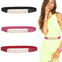 2016 New Fashion Women Belt 3 Color Pu Leather Elastic Waist Band Metal Waist Strap Belts For Women Female Cinturones Mujer