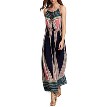 2016 New Fashion Women Boho Beach Dress Summer Sleevless Long Maxi Women's Dresses Casual Print Sexy Dress robe femme YWW
