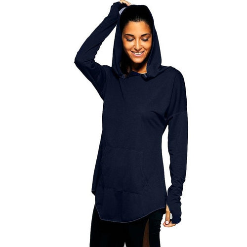 2016 New Fashion Women Casual Loose T-Shirt Long Sleeve Hooded Pocket T Shirt For Women Tee Tops Female camisas femininas