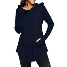 2016 New Fashion Women Casual Loose T-Shirt Long Sleeve Hooded Pocket T Shirt For Women Tee Tops Female camisas femininas