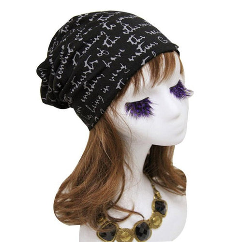 2016 New Fashion Women Cotton blend Letter Print Hip-Hop Hats For Female Beanie Hat Cap Autumn Spring Skullies Beanies Gorra
