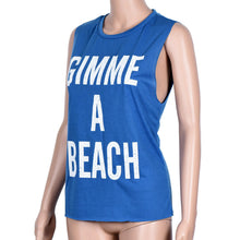 2016 New Fashion Women Girls T-Shirt Women Blue Loose O-Neck T-Shirt Casual Sleeveless Cotton Vest Tops #3546