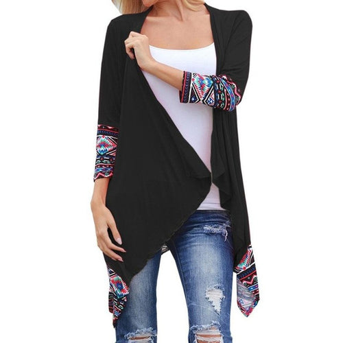 2016 New Fashion Women Kimono Cardigans Splicing Casual Loose Spring Autumn Irregular Outwear Basic Coats Female #WY