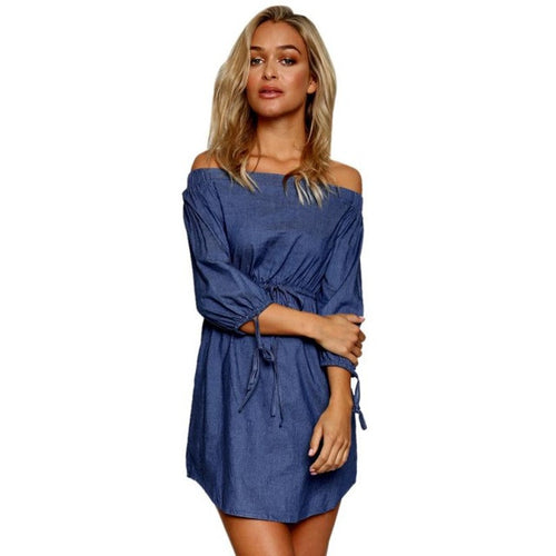 2016 New Fashion Women Sexy Casual Off Shoulder Long Sleeve Bandage Short Mini Dress Women Autumn Spring Ladies Dresses Robes