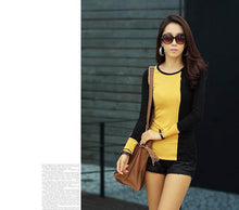 2016 New Fashion Women Slim LongSleeve Shirts Blouses Casual Patchwork Blouses Tops Korean Style Shirts Camisas Femininas