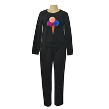 2016 New Fashion Women Sweatshirt Plush Ball Spring Autumn Long Sleeve Women Two Piece Set Long Pants + 1 PCS Tops Outfit Women