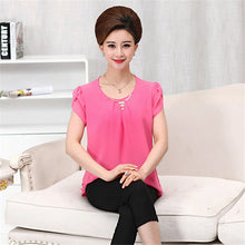 2016 New Fashion Women T shirts Chiffon T-shirt Women O-neck Top Short Sleeve XL-4XL Female Plus Size tops 70915