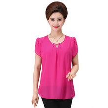 2016 New Fashion Women T shirts Chiffon T-shirt Women O-neck Top Short Sleeve XL-4XL Female Plus Size tops 70915