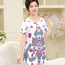 2016 New Fashion Women T shirts Floral Print T-shirt Women O-neck Top Short Sleeve XL-4XL Female Plus Size tops 70914