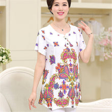 2016 New Fashion Women T shirts Floral Print T-shirt Women O-neck Top Short Sleeve XL-4XL Female Plus Size tops 70914