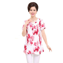 2016 New Fashion Women T shirts Floral Print T-shirt Women O-neck Top Short Sleeve XL-4XL Female Plus Size tops 70914