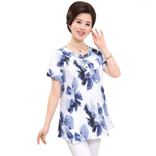 2016 New Fashion Women T shirts Floral Print T-shirt Women O-neck Top Short Sleeve XL-4XL Female Plus Size tops 70914
