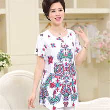 2016 New Fashion Women T shirts Floral Print T-shirt Women O-neck Top Short Sleeve XL-4XL Female Plus Size tops 70914