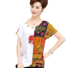 2016 New Fashion Women T shirts Print T-shirt Women O-neck Top Short Sleeve XL-4XL Female Plus Size tops 70911