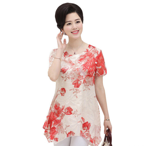 2016 New Fashion Women T shirts Print T-shirt Women O-neck Top Short Sleeve XL-4XL Female Plus Size tops 70916