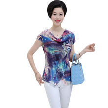 2016 New Fashion Women T shirts Print T-shirt Women O-neckTop Short Sleeve XL-4XL Bow Female Plus Size tops 70912