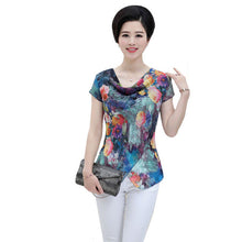 2016 New Fashion Women T shirts Print T-shirt Women O-neckTop Short Sleeve XL-4XL Bow Female Plus Size tops 70912
