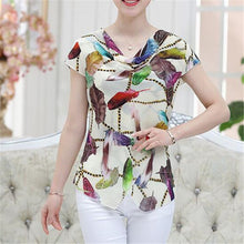 2016 New Fashion Women T shirts Print T-shirt Women O-neckTop Short Sleeve XL-4XL Bow Female Plus Size tops 70912