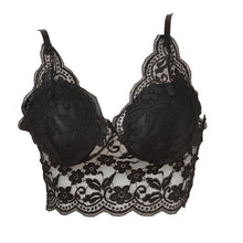 2016 New Fashion Women Translucent Sheer Lace Crop Top Condole belt Strap Lingerie Bustier Bra Tops For Women Girls