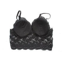 2016 New Fashion Women Translucent Sheer Lace Crop Top Condole belt Strap Lingerie Bustier Bra Tops For Women Girls