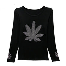 2016 New Fashion Women XL-4XL T shirts clothing Floral Print t-shirt Women Top Full Sleeve Female Bling tops 72104