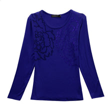 2016 New Fashion Women XL-4XL T shirts clothing Print t-shirt Women Top Full Sleeve Female Bling tops 72102