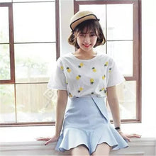 2016 New Fashion Women clothing Short T shirts Pineapple Print t-shirt Women Top Short Sleeve Female Fruit tops 71678